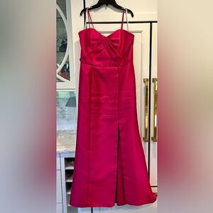 ALFRED SUNG EVENING GOWN AND SHOES IN MAGENTA PINK “Bridal Size” 14